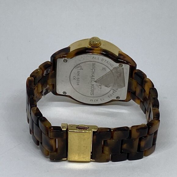 Michael Kors Jet Set MK5038 Women's Brown Acrylic Analog Dial Quartz Watch ZW143 - Picture 10 of 12